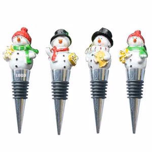 Charming 4 Piece Snowman Wine Stopper Set