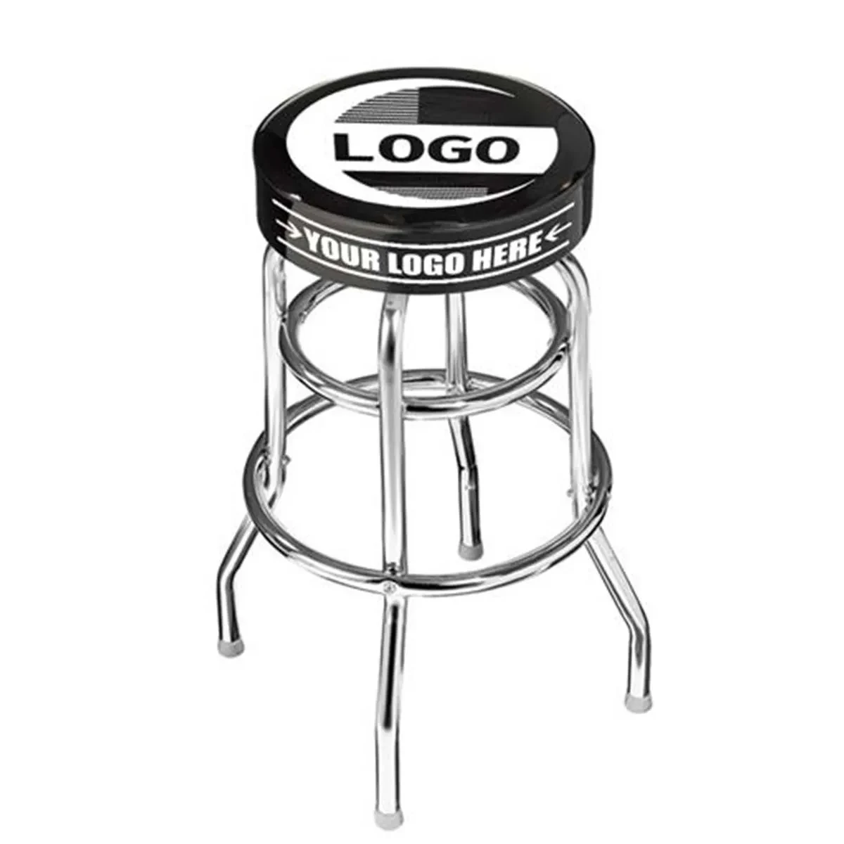 Custom Swivel Bar Stool With Chrome Plated Legs 1