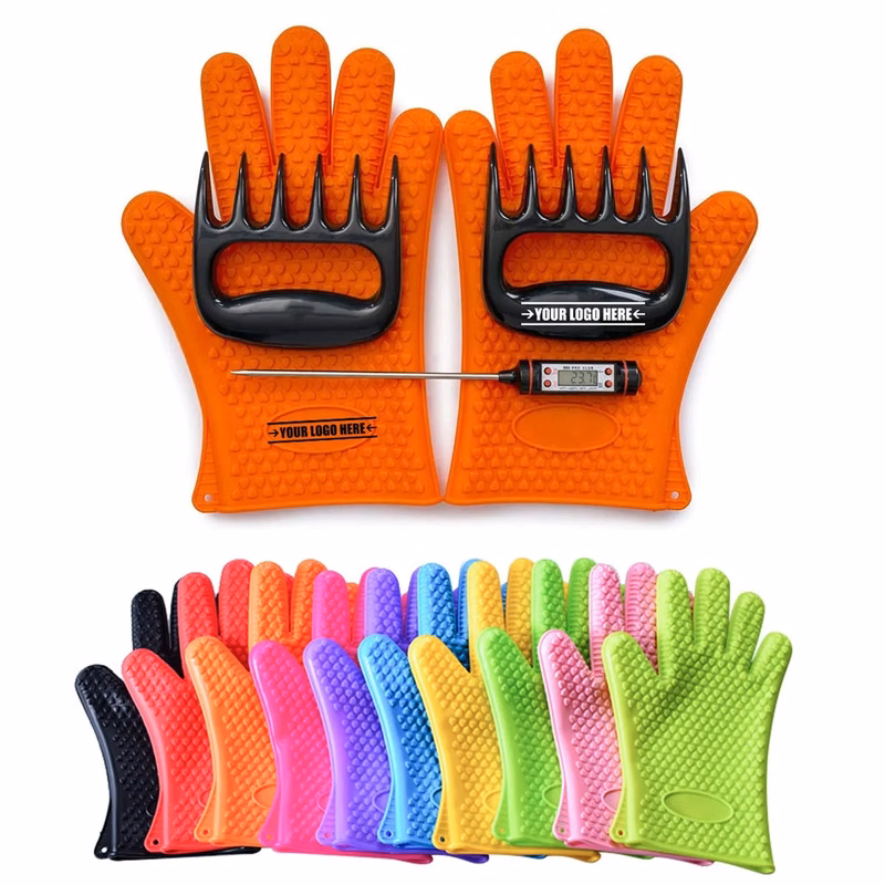 Silicone Gloves Meat Claws Digital Thermometer Bbq Set