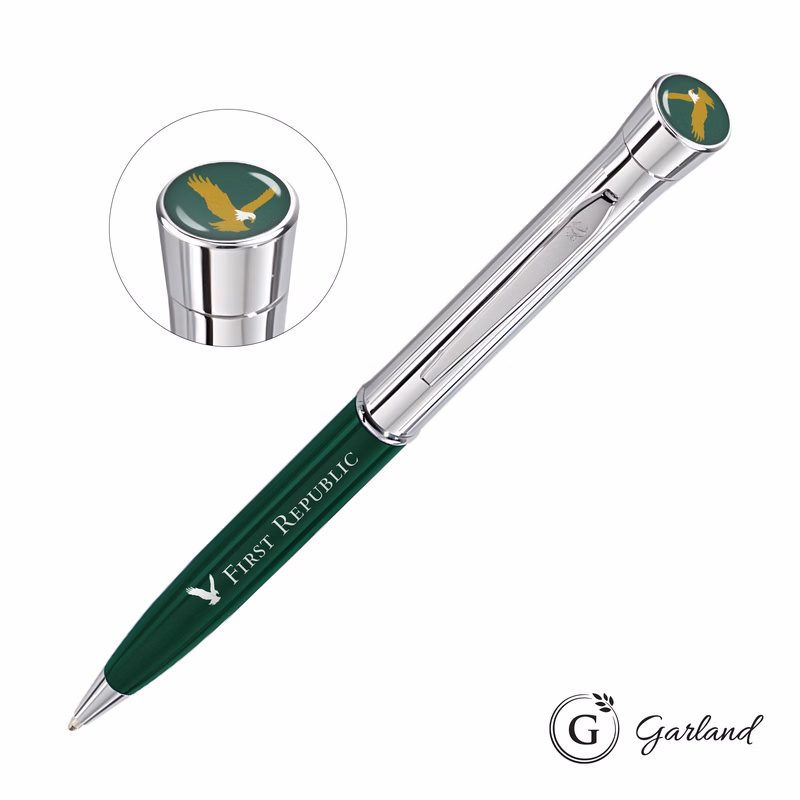 Garland® Monogram Custom Twist Ballpoint Pen - Chrome