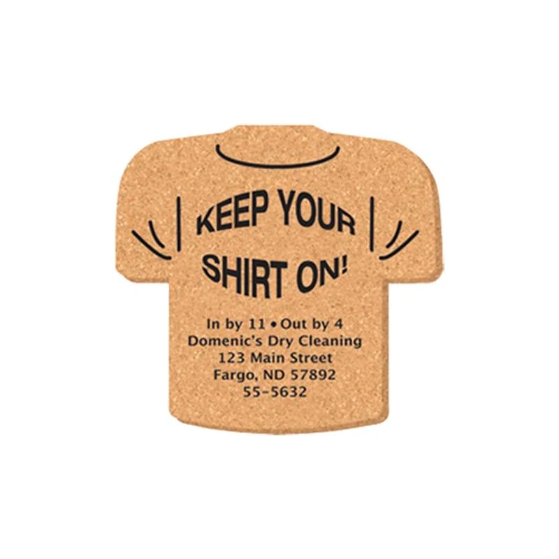 Coaster - 5"x4.75" T-Shirt Shape Cork Coasters 1