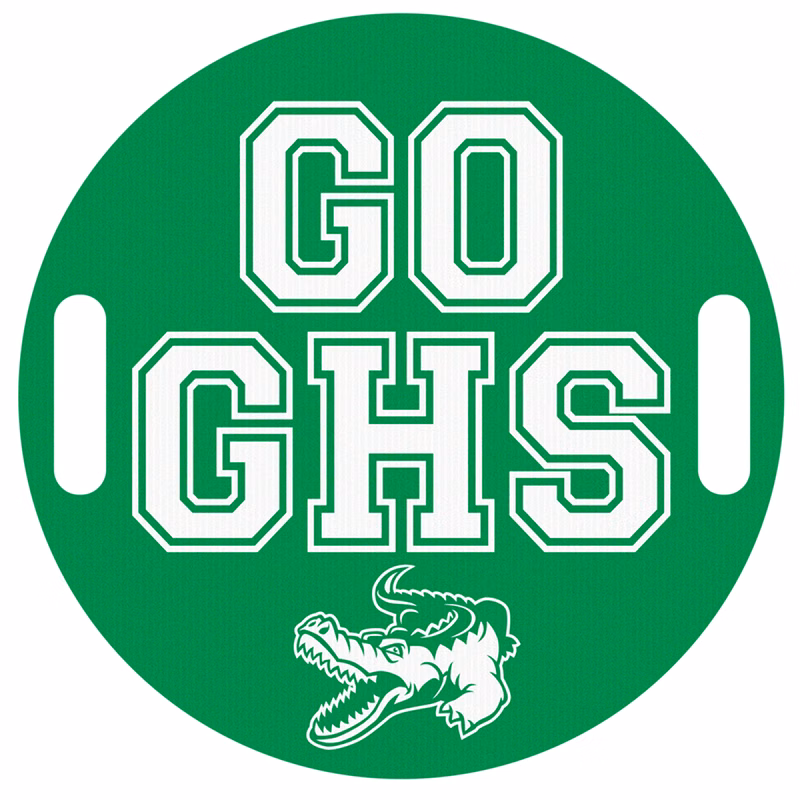 22" Round Cheering Sign, Screen Printed