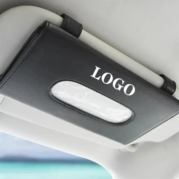 Custom Genuine Leather Car Visor Tissue Holder 9 Inch — Auto Organization Accessory 1