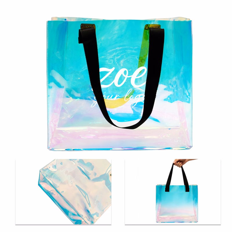 Iridescent Clear Large Beach Tote Bag