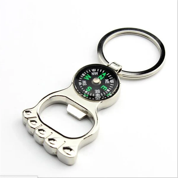 Foot Shape Compass Keychain 1