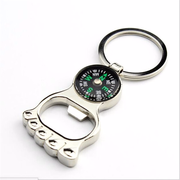 Foot Shape Compass Keychain