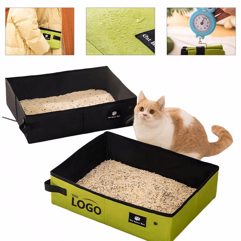 Portable Foldable Oxford Fabric Cat Litter Box