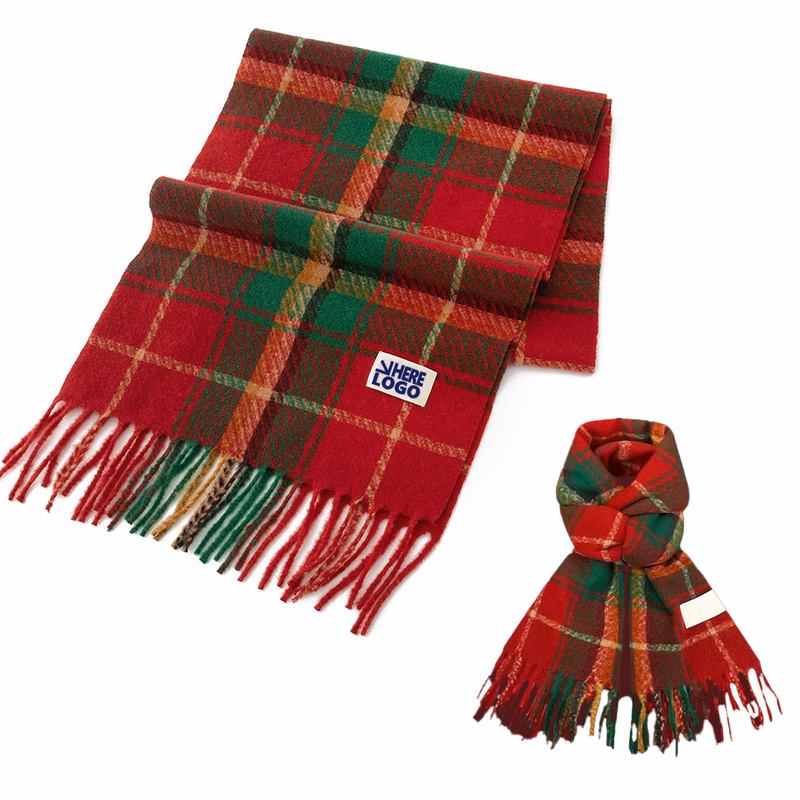 Feel Plush Plaid Scarf Versatile Fashion Accessory Christmas