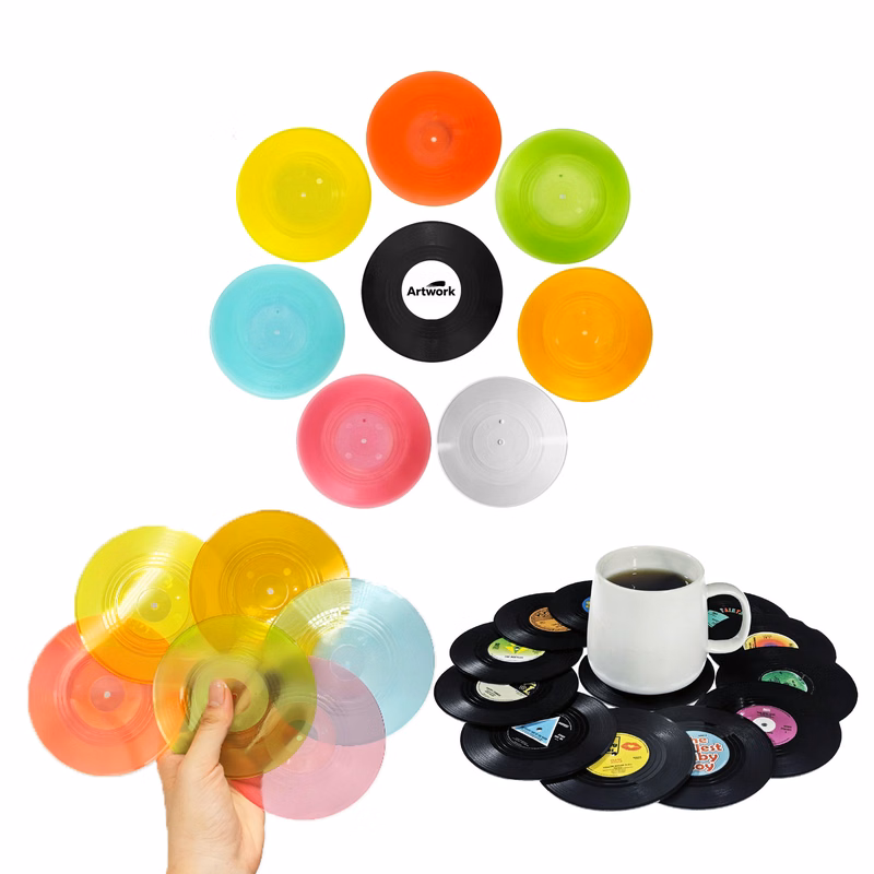 Customized Colored Plastic Cd Shaped Coaster