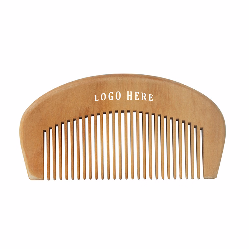 Stock Pocket Size Natural Handmade Peach Wood Hair Comb Souvenirs Gift Anti-static