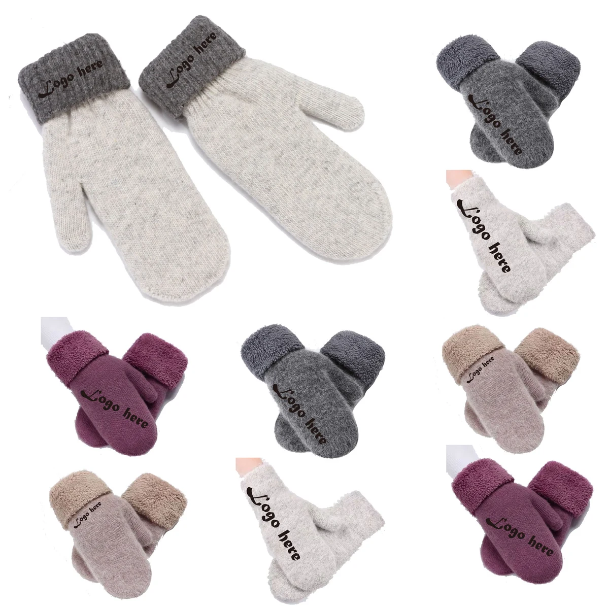 Winter Rabbit Fur Fingerless Gloves 1