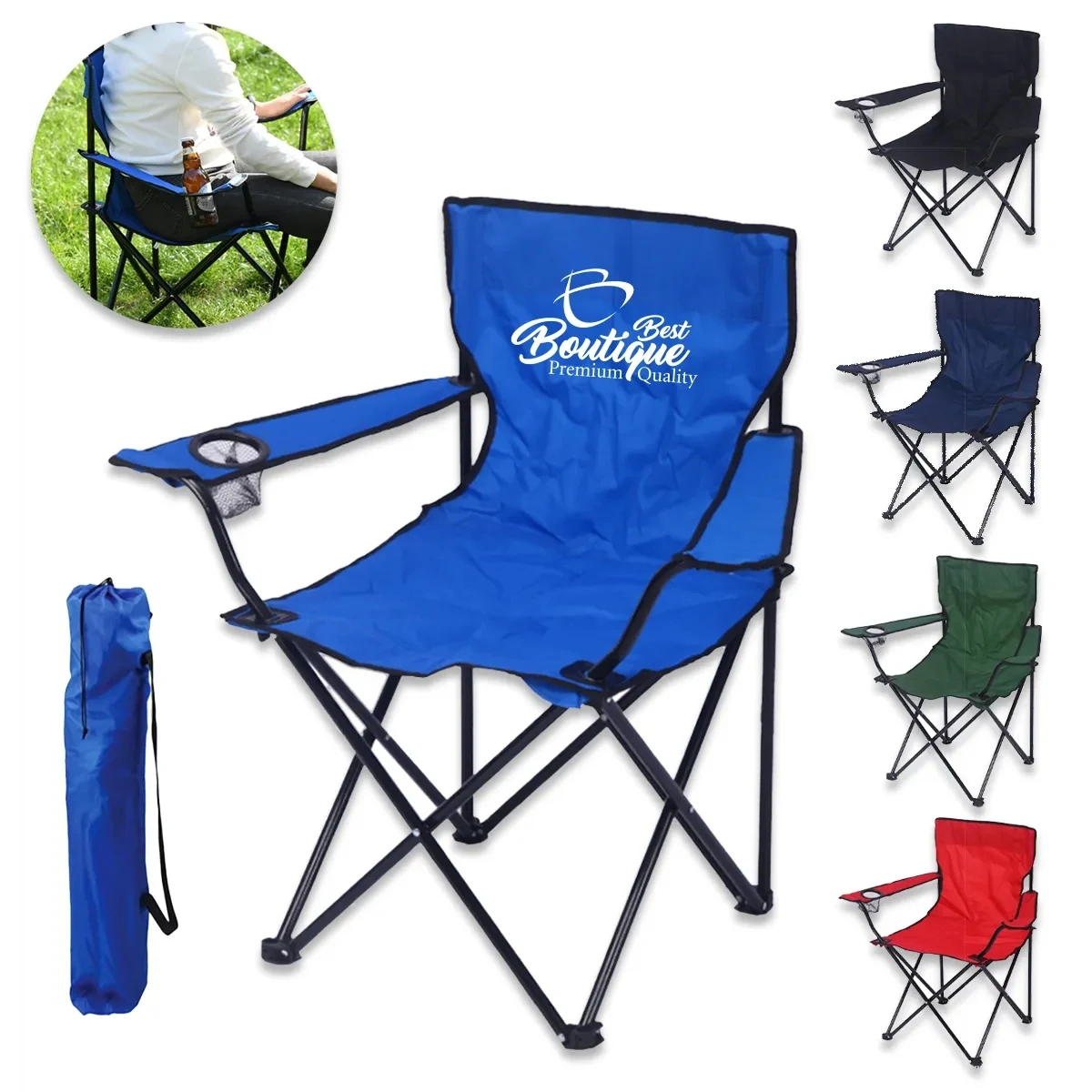 Folding Camping Chair Portable Outdoor Seat Lightweight 1