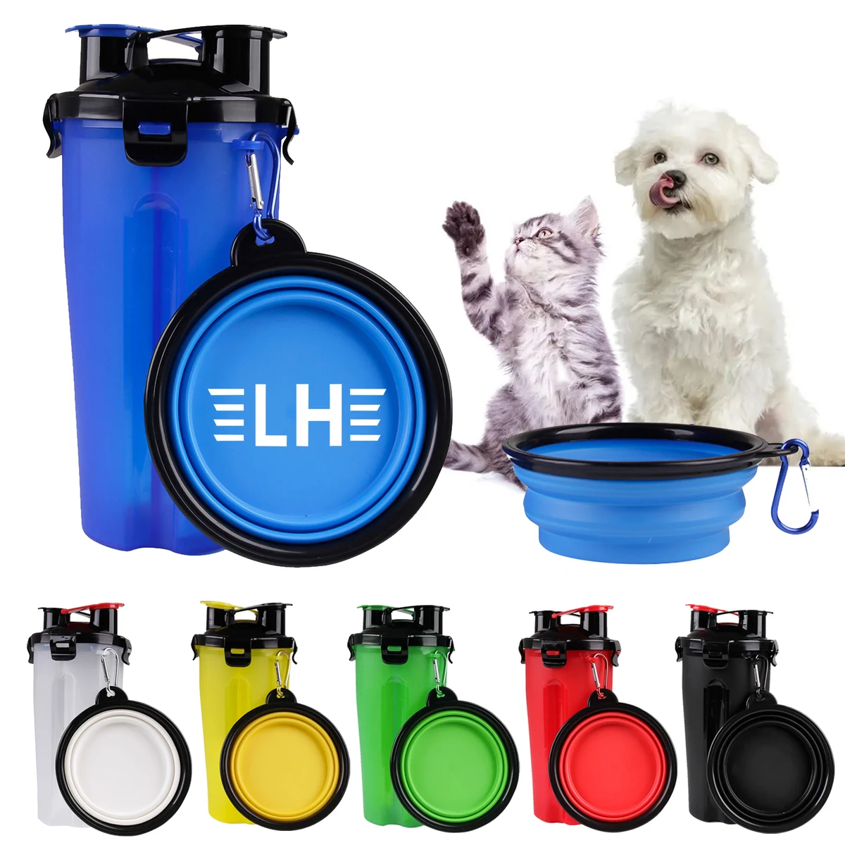 2 in 1 Portable Pet Dog Drinking Water Cup Bottle Bowl 1