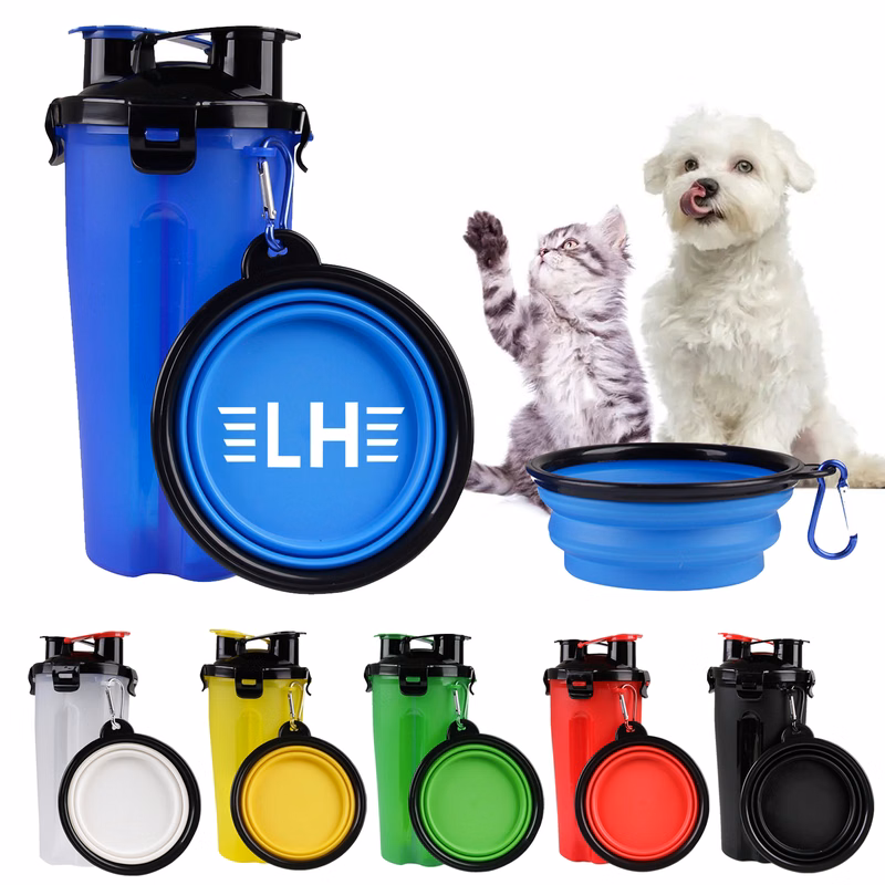 2 in 1 Portable Pet Dog Drinking Water Cup Bottle Bowl