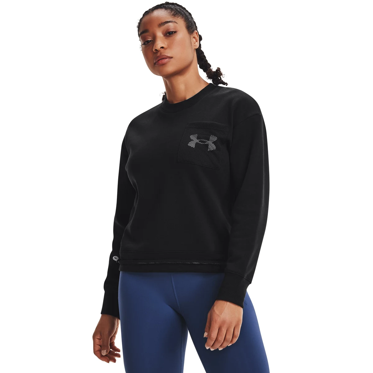 Women's UA Rival Fleece Mesh Crew 1