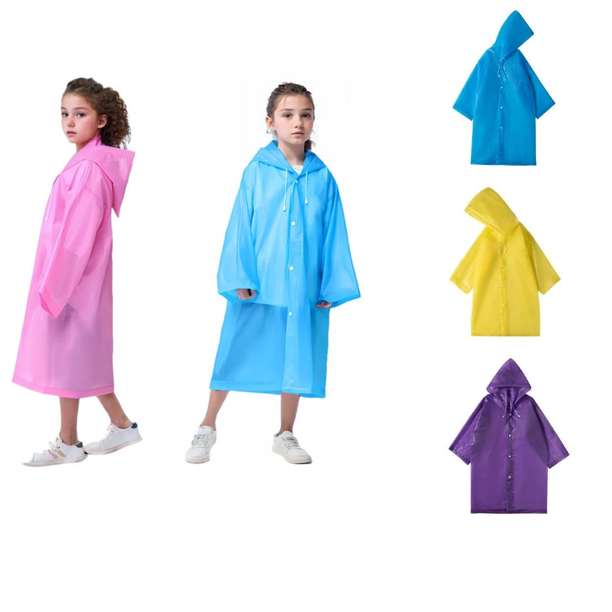 Reusable Children EVA Raincoat, custom youth shirt with logo imprint 1