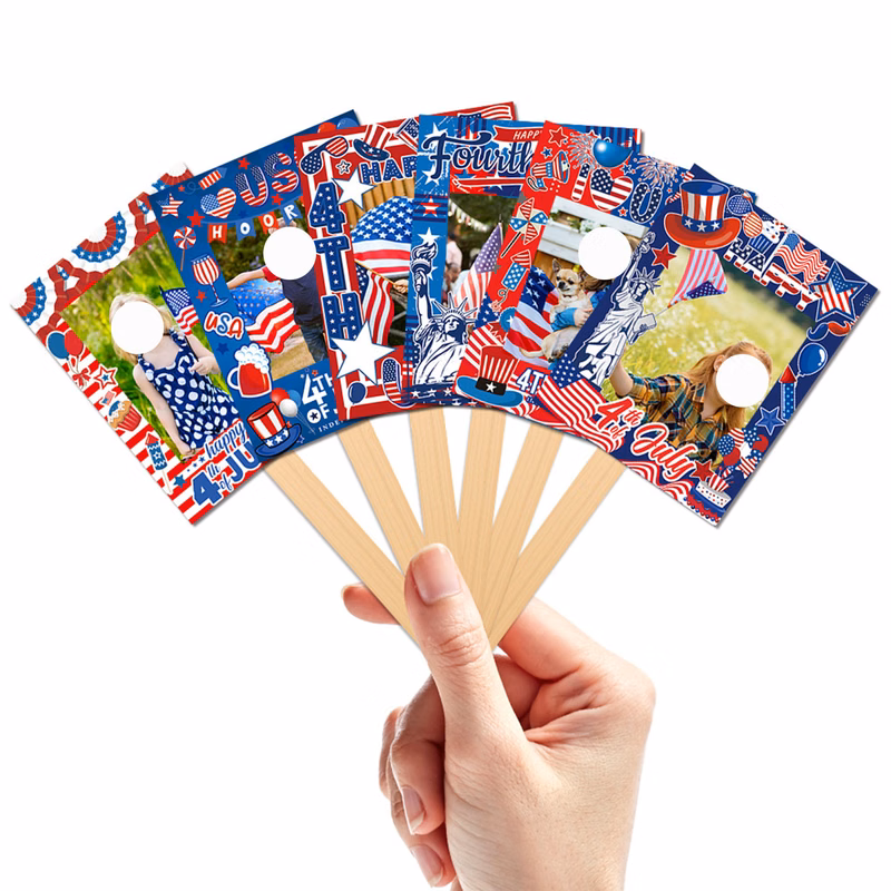 Patriotic Handheld Flag Photo Booth Frame