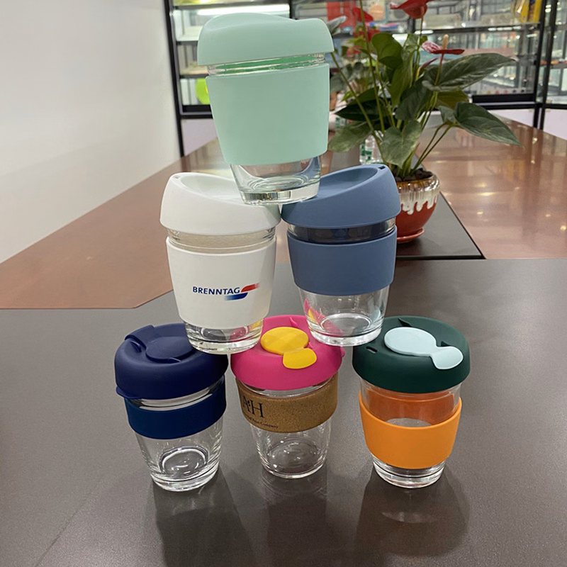 Glass Lid Water Coffee Cup
