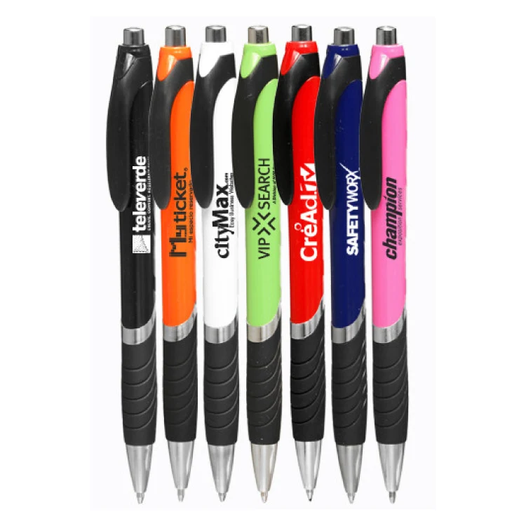 Bright Colors Rubber Grip Ballpoint Pen 1