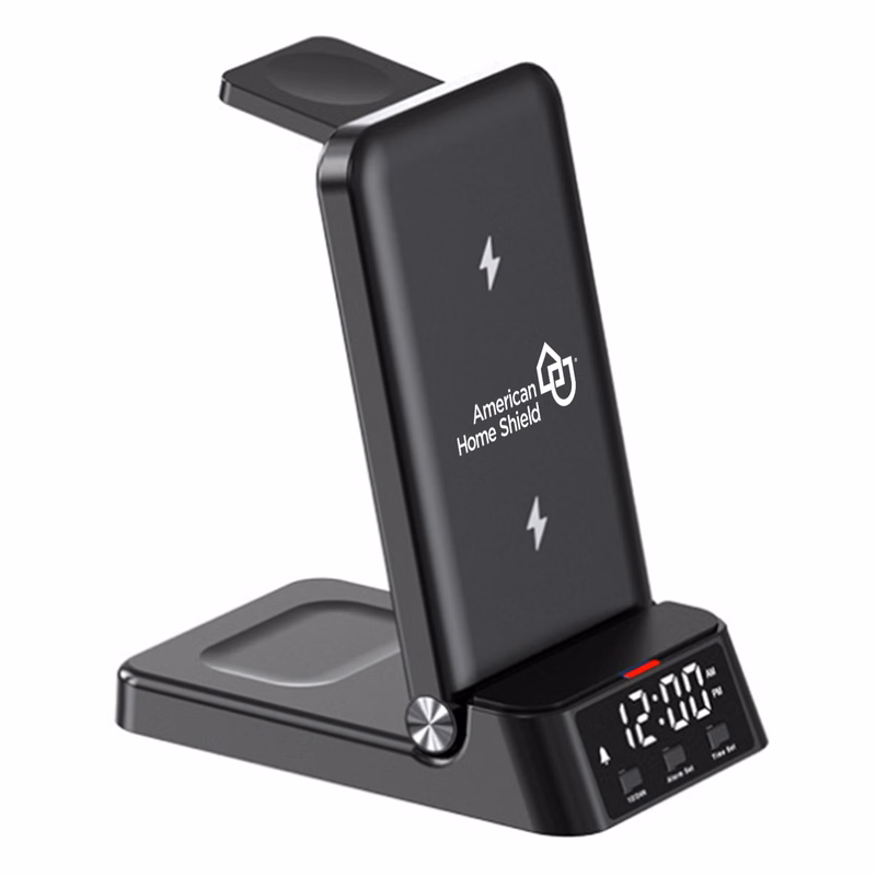 25W 4-IN-1 Foldable Wireless Charging Station with Clock