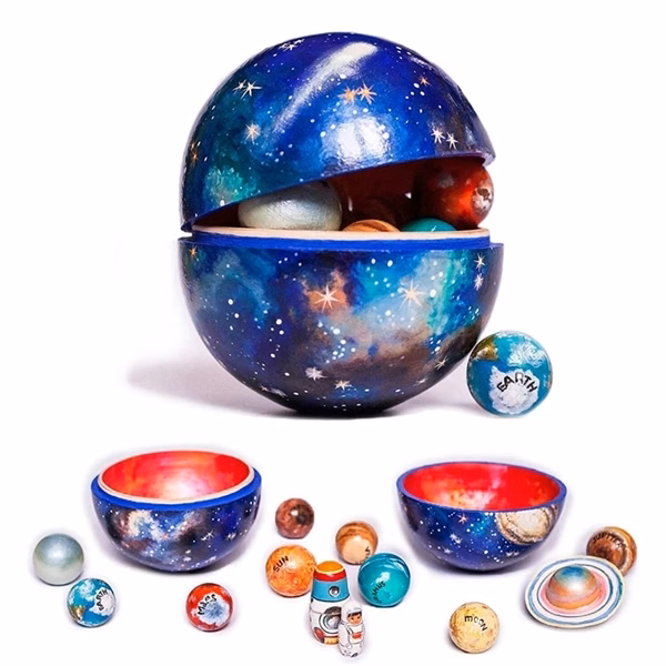 Wooden Solar System Cosmos