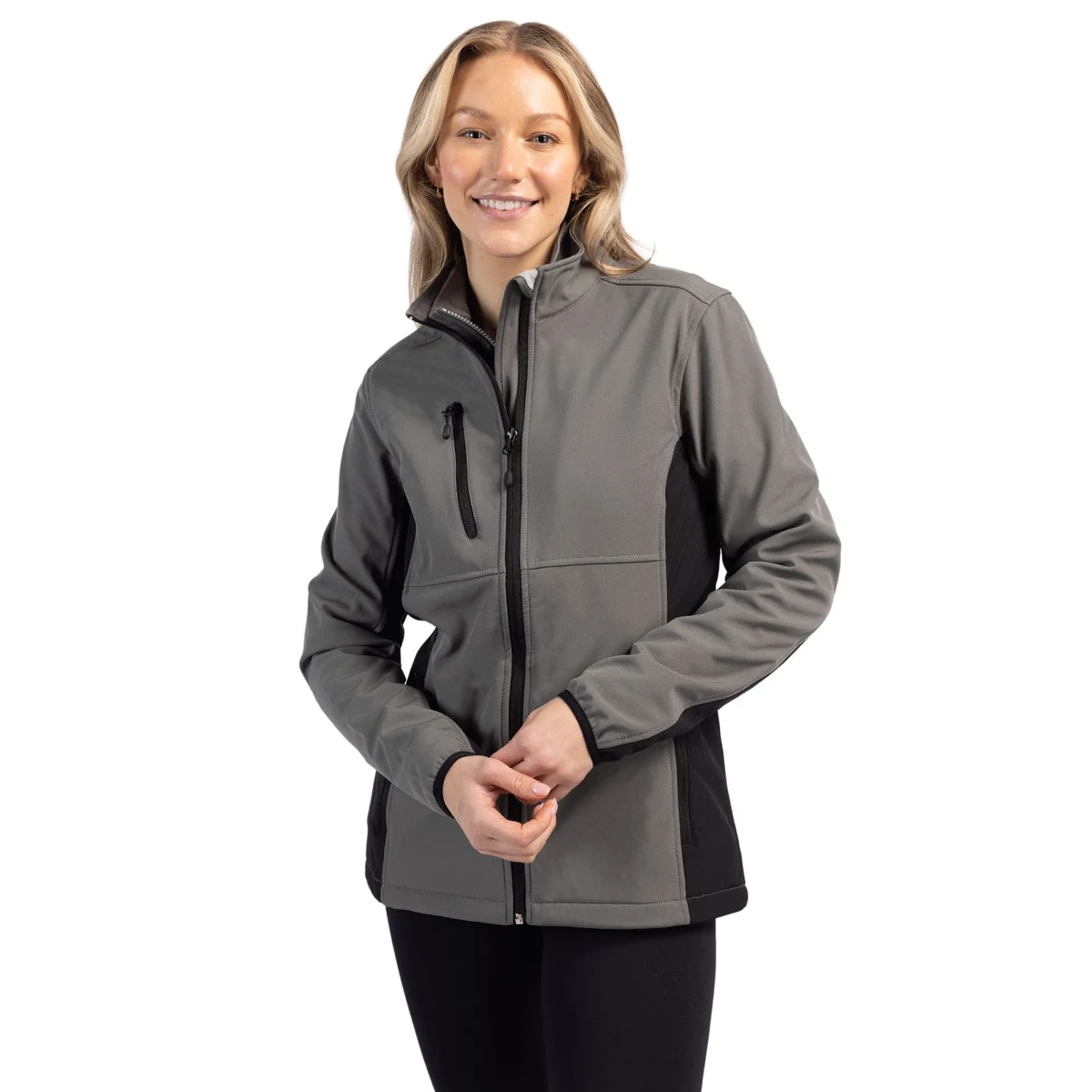 Clique Narvik Recycled Colorblock Stretch Softshell Womens Full Zip Jacket 1