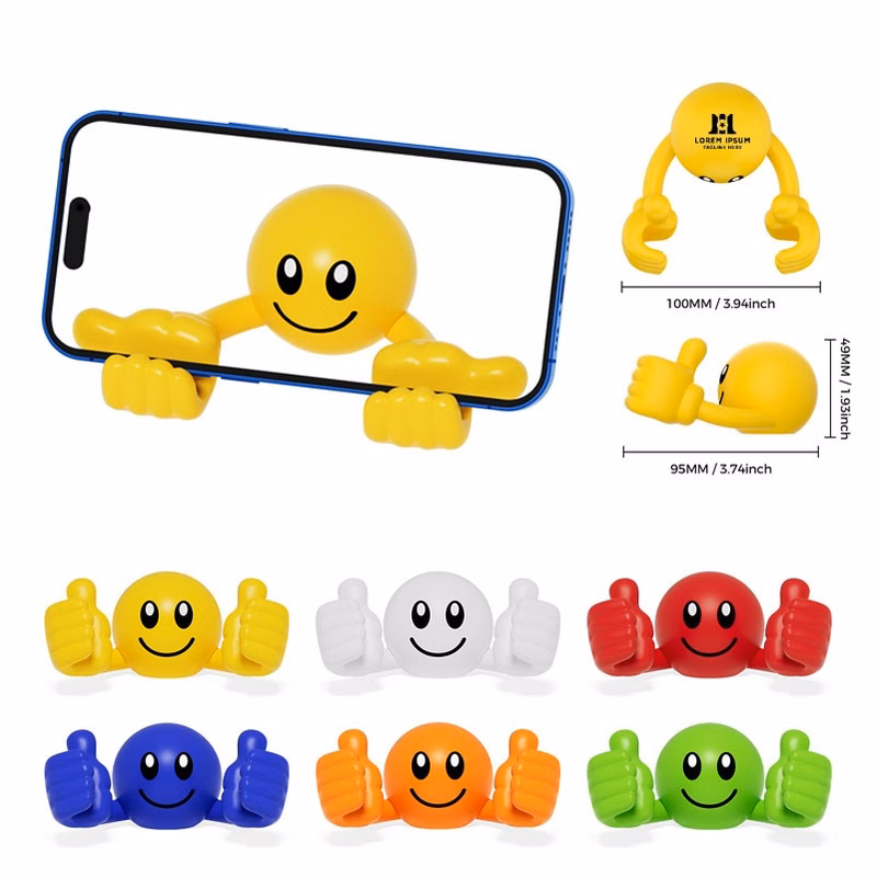 Fun Cartoon Smiley Face Rotating Thumb Phone Stand