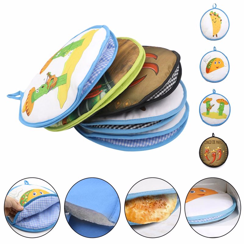 Tortilla Warmer Taco 12 Inch Insulated Pouch Cloth