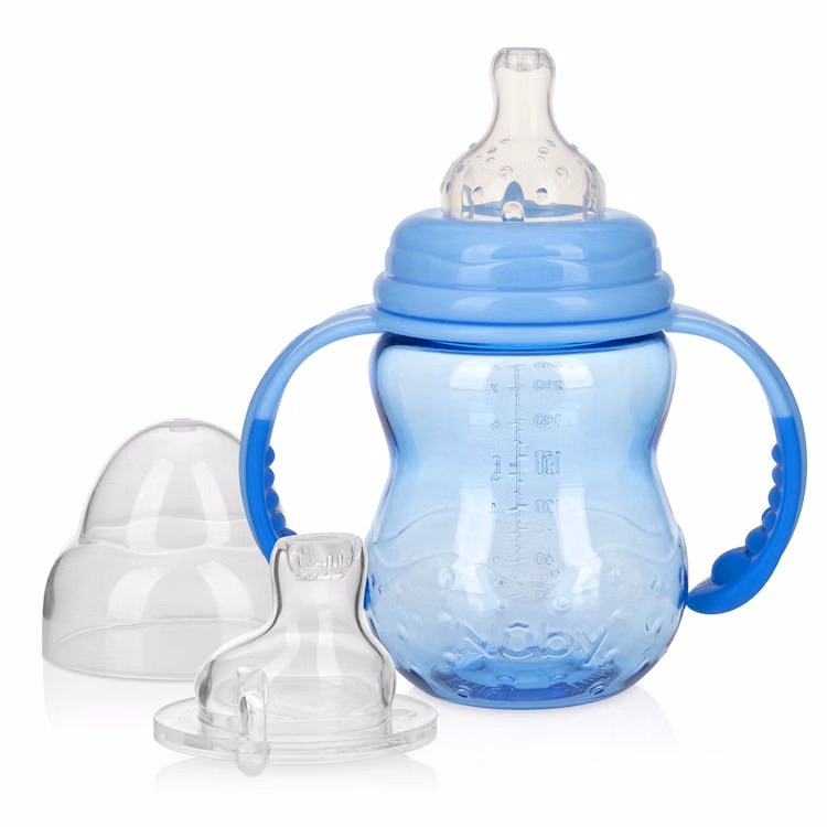 Nuby Non-Drip Bottles with Handles - 8 oz Blue Stage 3