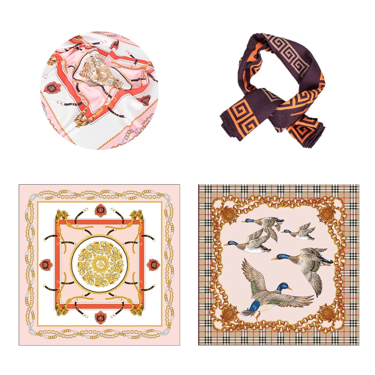 Large Square-Shaped Silk Scarf 1
