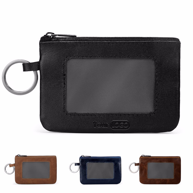 Genuine Leather Vintage multi-functional zippered coin purse