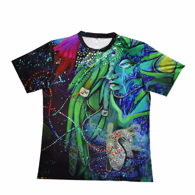 MOQ 20 pcs Full Color Crew Neck Tee