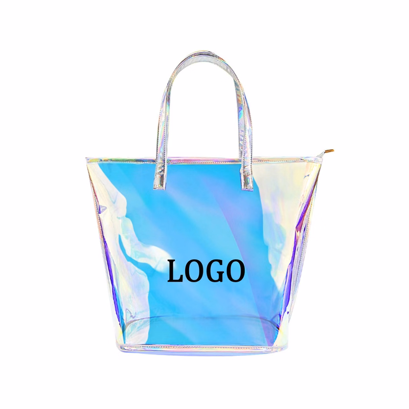 Large Iridescent Clear TPU Tote Bag
