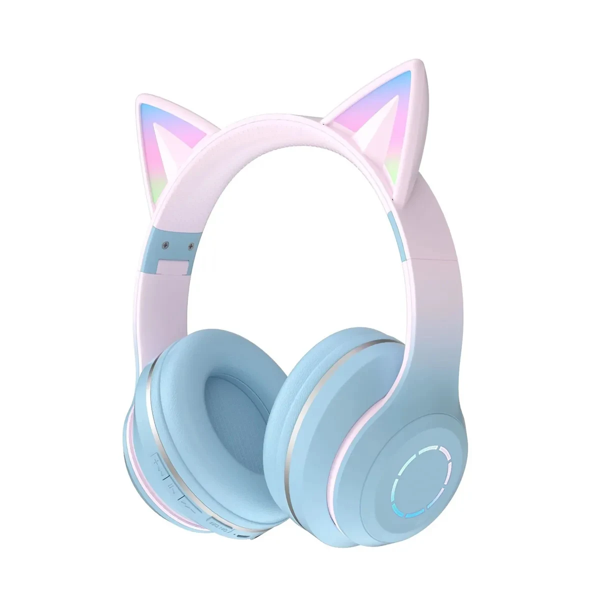 Bluetooth Wireless Headphones LED Lights Cat Ear Over-Ear 1