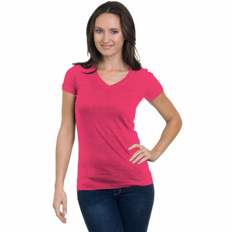 MADE IN USA Junior Fine Jersey V-Neck Tee