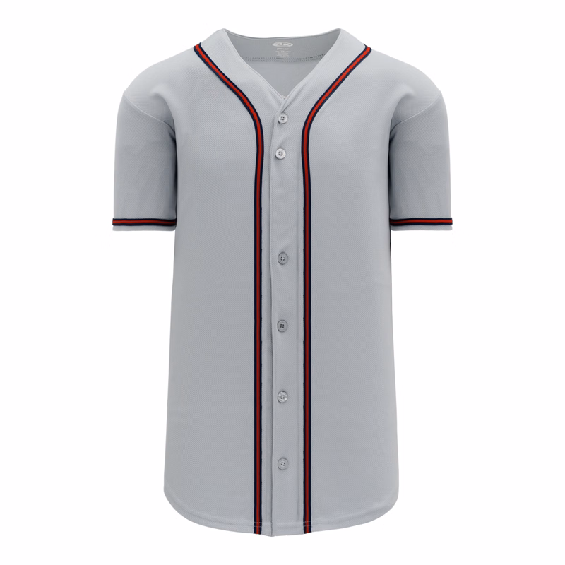 Full Button Baseball Jerseys BA5500-ATL-G01