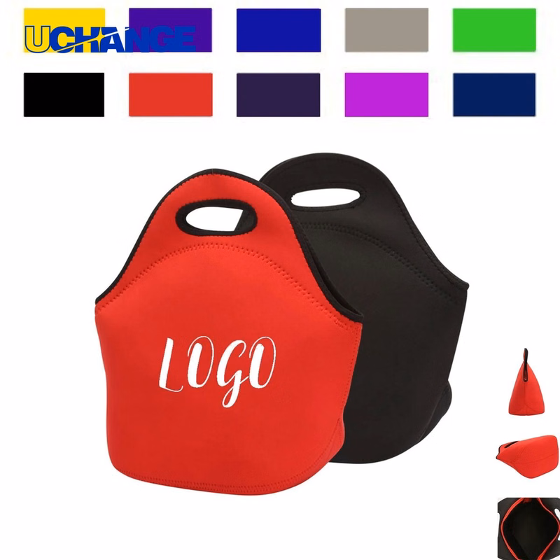 Zippered Neoprene Waterproof Lunch Tote Bag