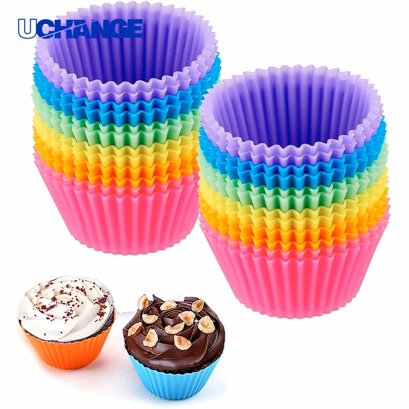 Reusable Silicone Cupcake Baking Cup Mold Set for Baking