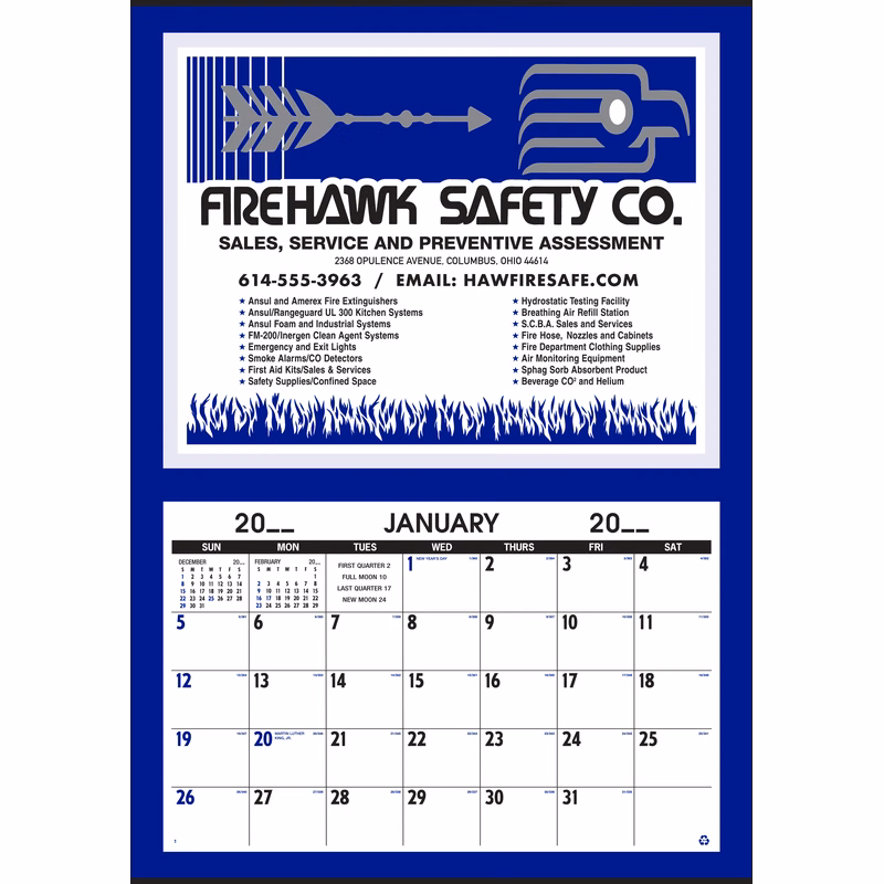 Style 10 Large Size Full Apron Calendar