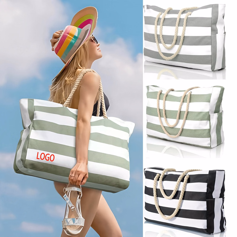 Waterproof Beach Tote Bag with Zipper