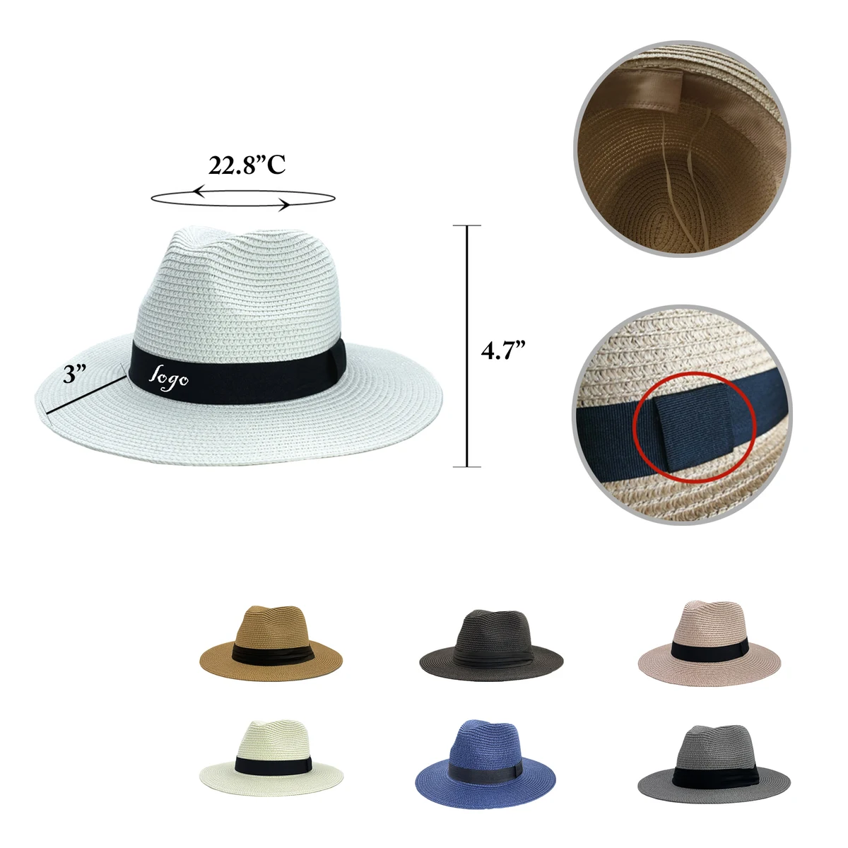 MOQ30 Hawaiian Straw Sun Hat Beach Cap 1
