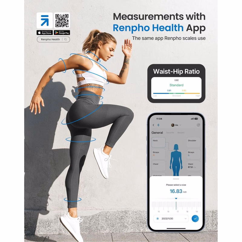 Smart Tape Measure, Body Measuring Tape for Weight Loss, Wireless Body Measurement Tape