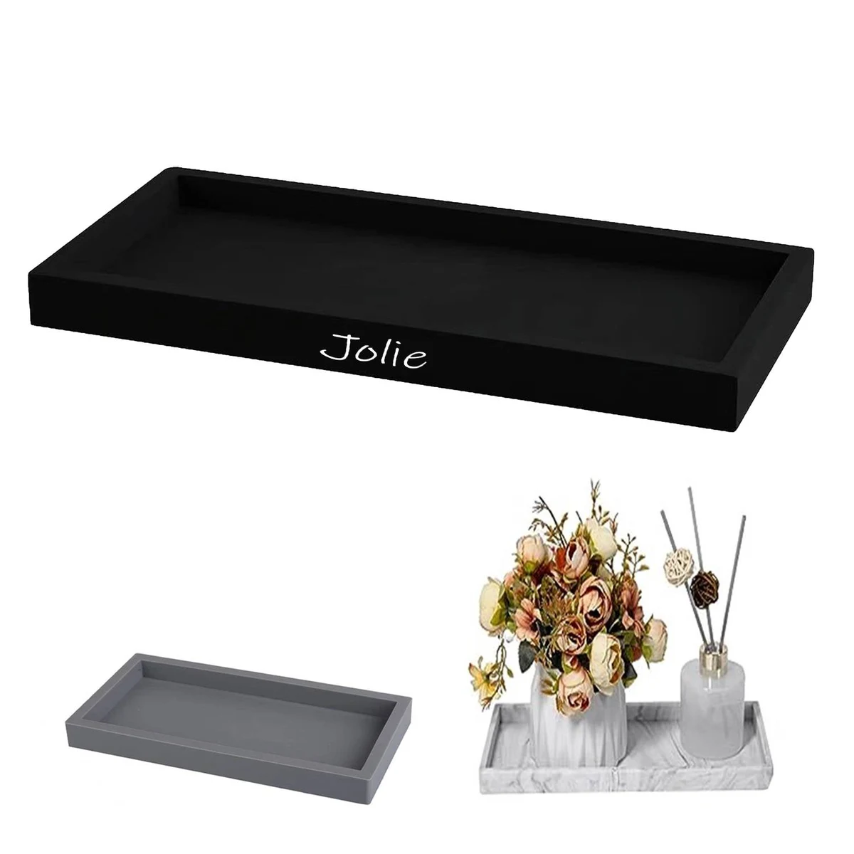 Silicone Square Black Tray 1