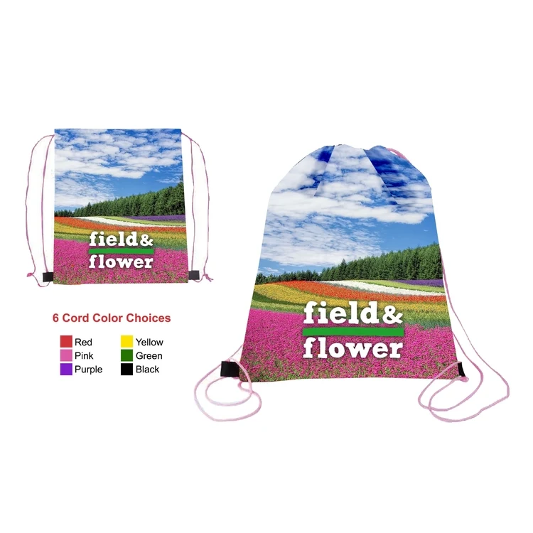 Full Panel Drawstring bag with Color Cords 1