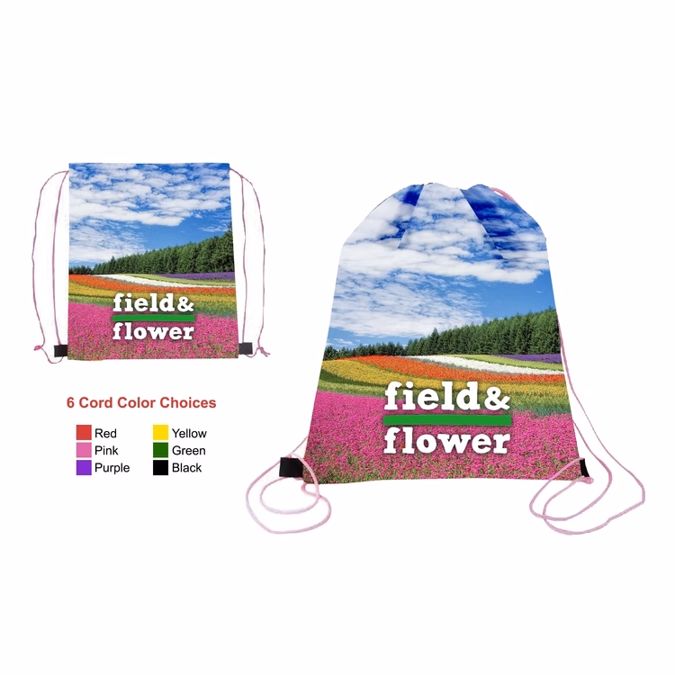 Full Panel Drawstring bag with Color Cords