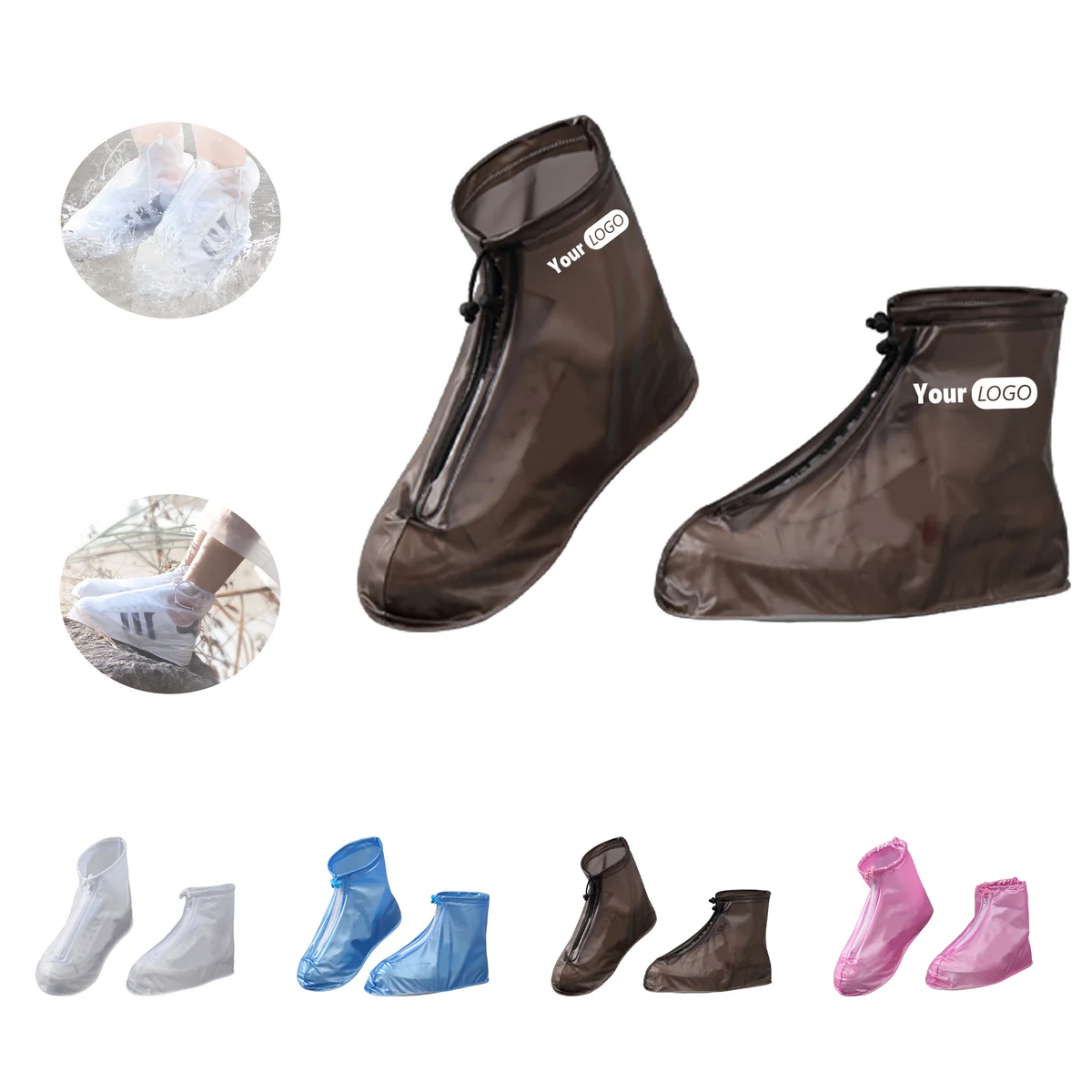PVC Mid-Calf Rain Boot Covers 1