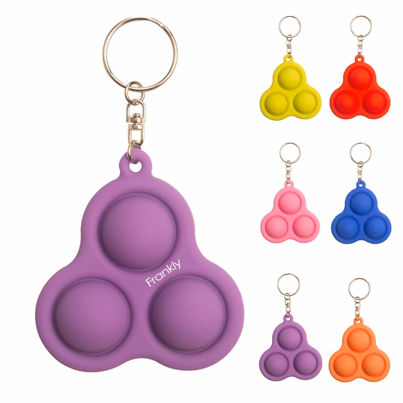 Triangle Silicone Finger Toy Stress Relief Keychain