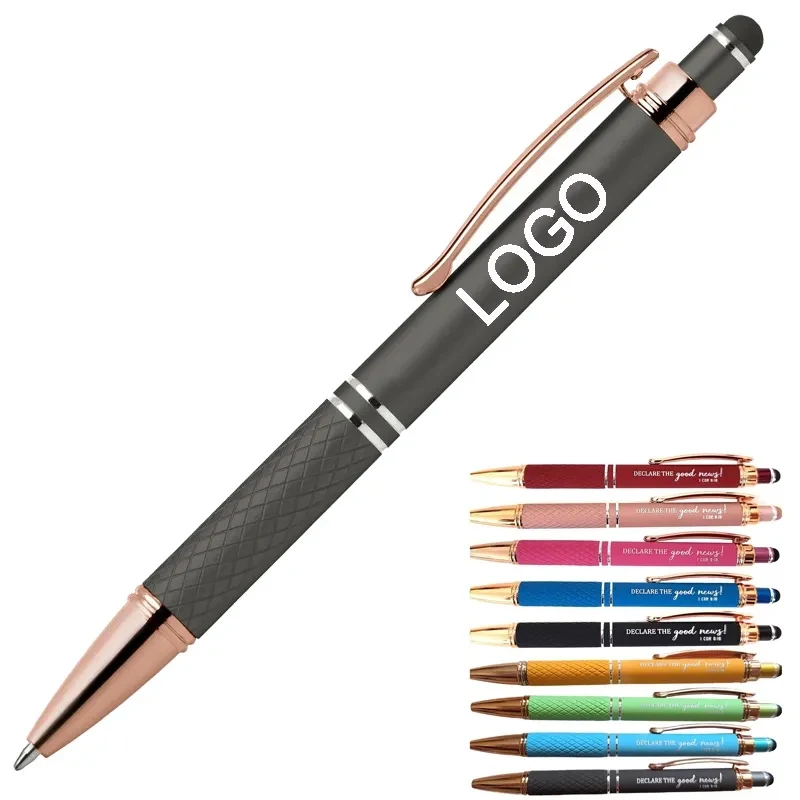 Quilted Grip Softy Metallic Stylus Rose Gold Pen 1