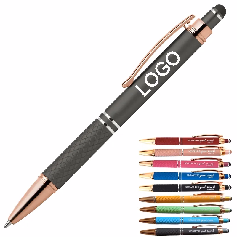 Quilted Grip Softy Metallic Stylus Rose Gold Pen