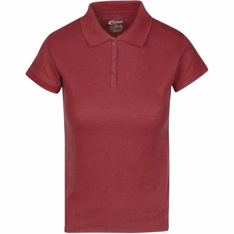 Juniors' Polo Uniform Shirts - Burgundy Size 2XL